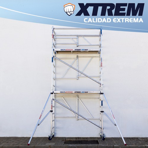 Andaime dobrável XTREM 75x190 5,70 m Altura de trabalho  com estabilizadores