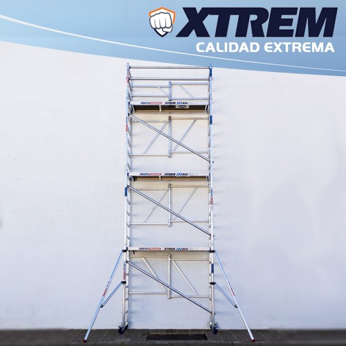 Andaime dobrável XTREM 75x190 7,50 m Altura de trabalho  com estabilizadores